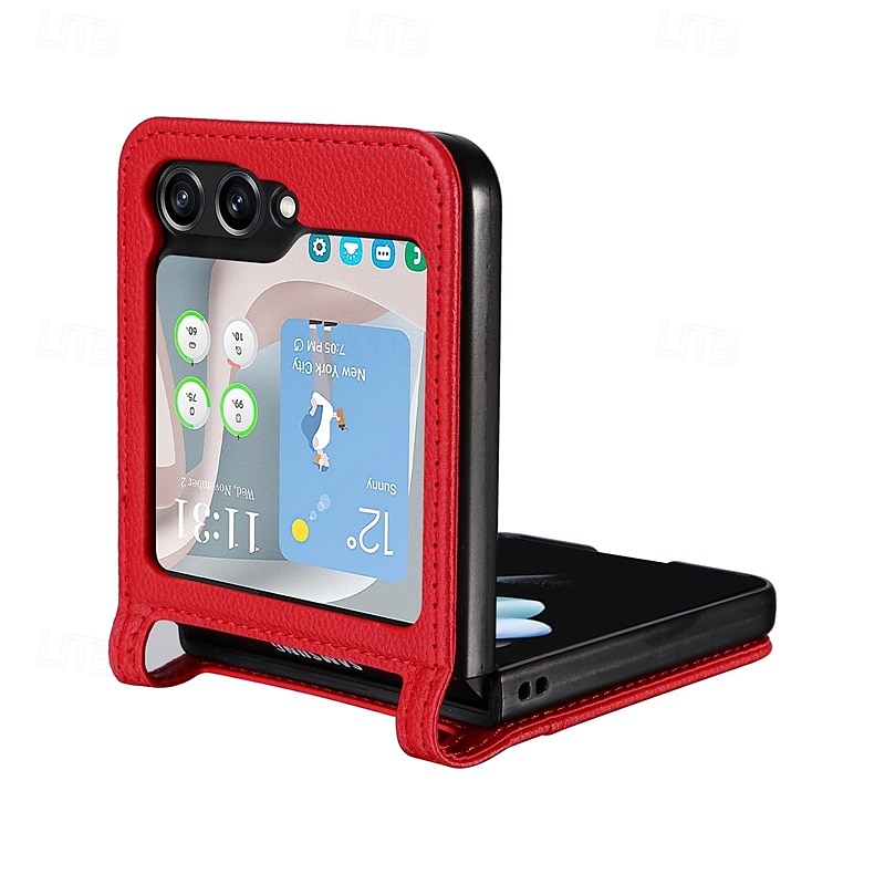 telefoon hoesje Voor Samsung Galaxy Z Flip 7 Z-flip 6 Z Flip 5 Z Flip 4 Achterkant Magnetisch Ondersteuning draadloos opladen Kaartsleuf Retro TPU PU-nahka 2025 - $15.99 –P5