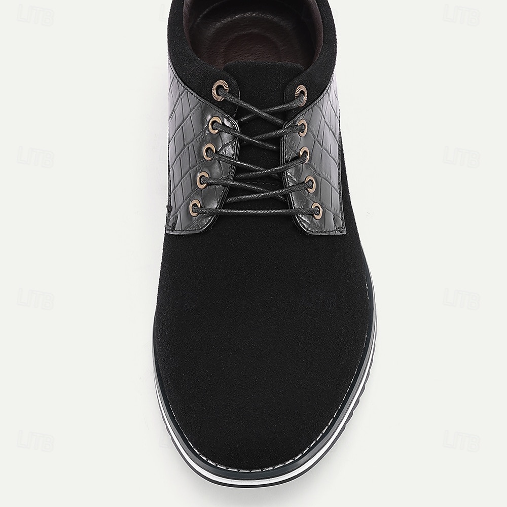 Chaussures habillées noires à lacets pour hommes avec motif crocodile, élégantes et stylées pour les réunions d'entreprise et sociales de 2025 ? $42.99 –P7