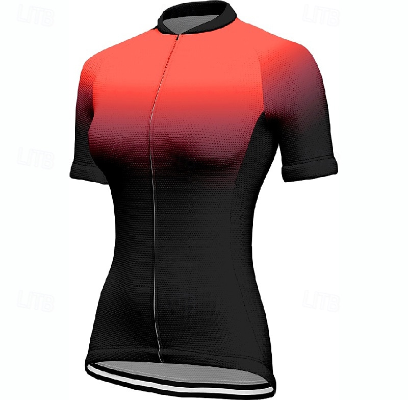 Women's Cycling Jersey Short Sleeve Bike Tee Tshirt Jersey with 3 Rear Pockets Mountain Bike MTB Breathable Quick Dry Anatomic Design Wicking Yellow Pink Red Gradient Sports Clothing Apparel 2025 - $23.99 –P7