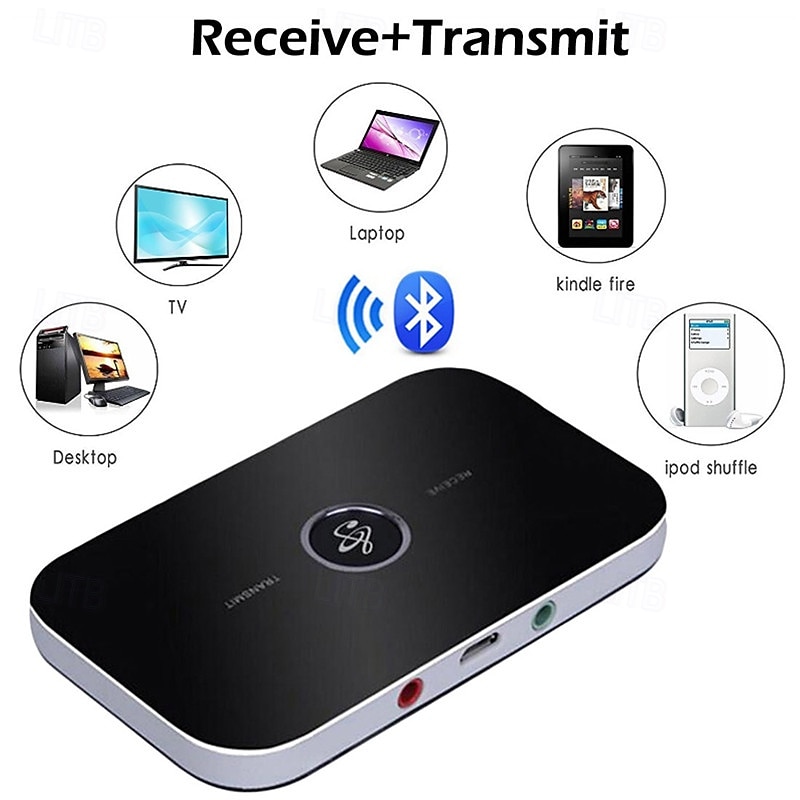 B6 Bluetooth 5.0 Transmitter Receiver 2 in 1 Adapter, Wireless Audio Adapter AUX 3.5mm Jack RCA Stereo Music for Car Headphone Speaker TV PC 2025 - $15.99 –P1