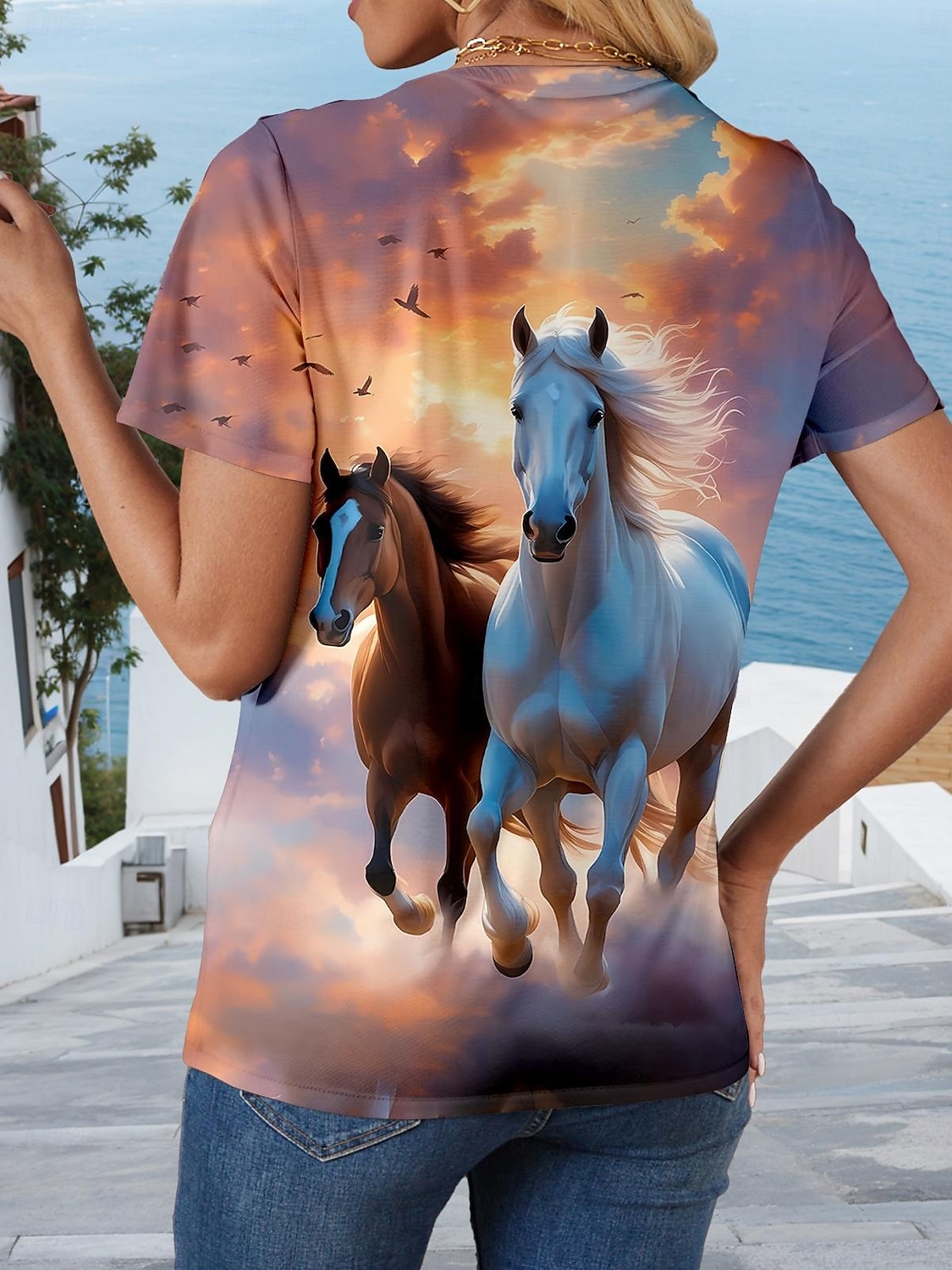 Kentucky Derby Women's T Shirt Print Graphic Animal Horse Stylish Casual Short Sleeve Round Neck Regular Tops Daily Weekend Rainbow Summer Spring 2026 - $22.99 –P2