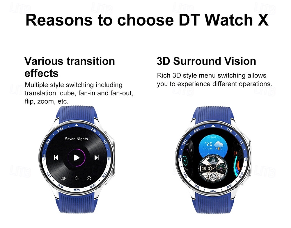 696 DTWatchX Montre intelligente 1.43 pouce Smartwatch Montre Connectée Bluetooth Podomètre Rappel d'Appel Moniteur de Sommeil Compatible avec Android iOS Femme Hommes Mode Mains-Libres Rappel de de 2025 ? $62.99 –P2