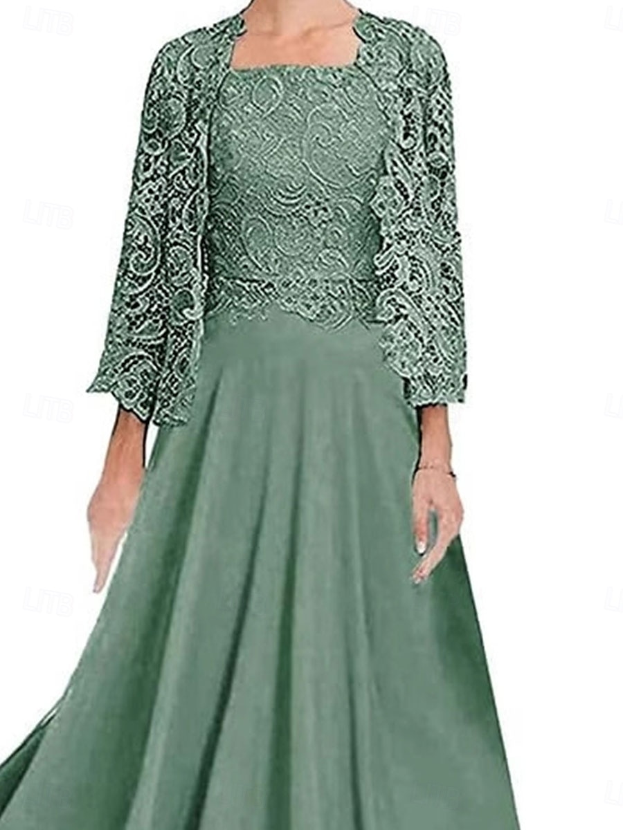 Abito da sera Abito da cerimonia per signora Elegante Festa Semplice Squadrata Lungo Poliestere Manica lunga con Tinta unita 2025 del 2025 a $99.99 -P3