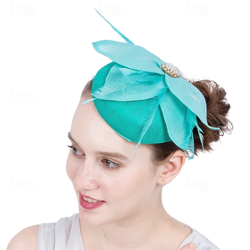 Palarie Material Bumbac Oficial Nuntă Zi de Naștere Elegant Cu Pene Diadema Articole Pentru Cap 2025 - $25.99 –P2