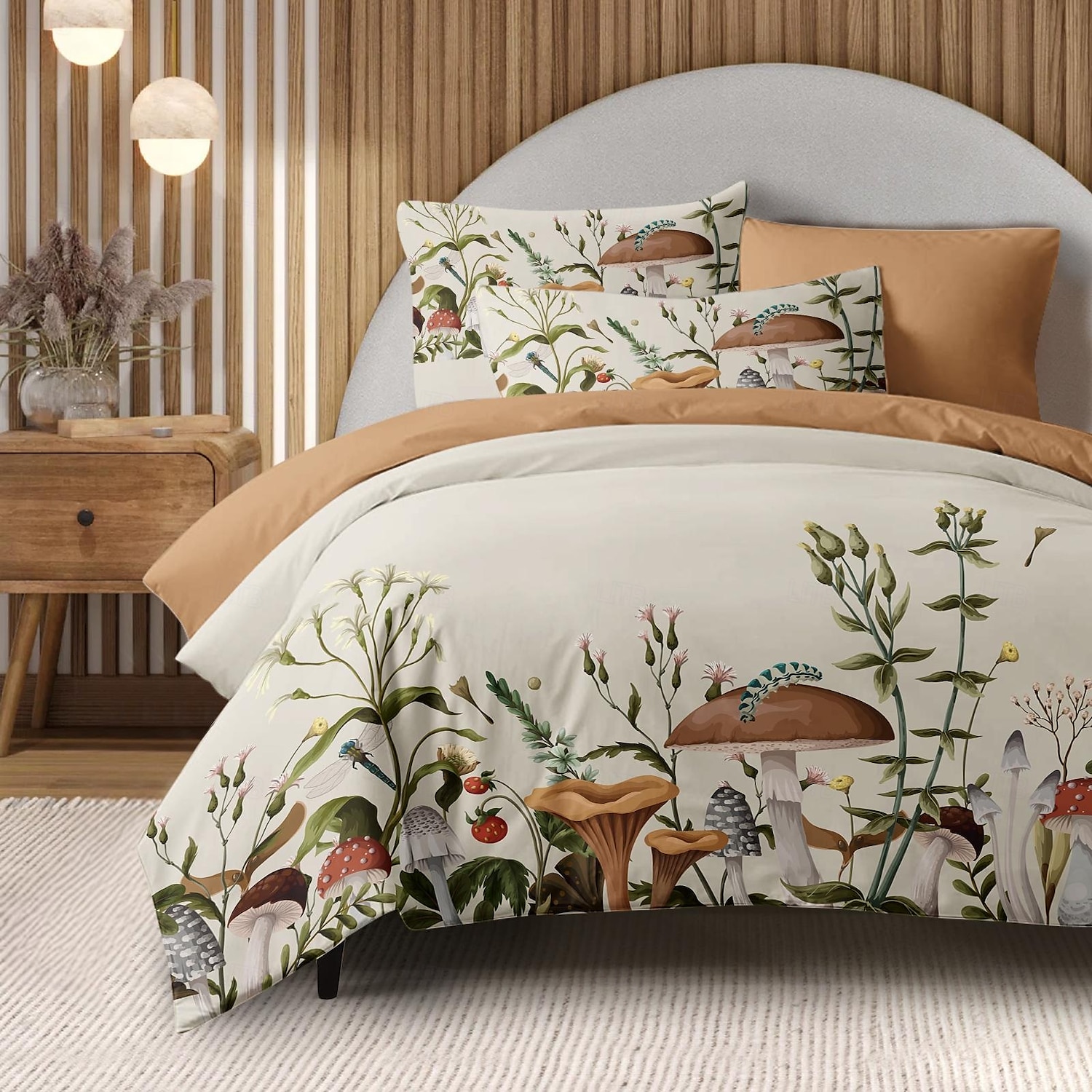 Mushrooms Plants Duvet Cover Full Size Bedding Set Bed Sets Quilt Cover Soft Lightweight Comforter Cover with 2 Pillowcases for Summer Spring 2025 - $60.99 –P9