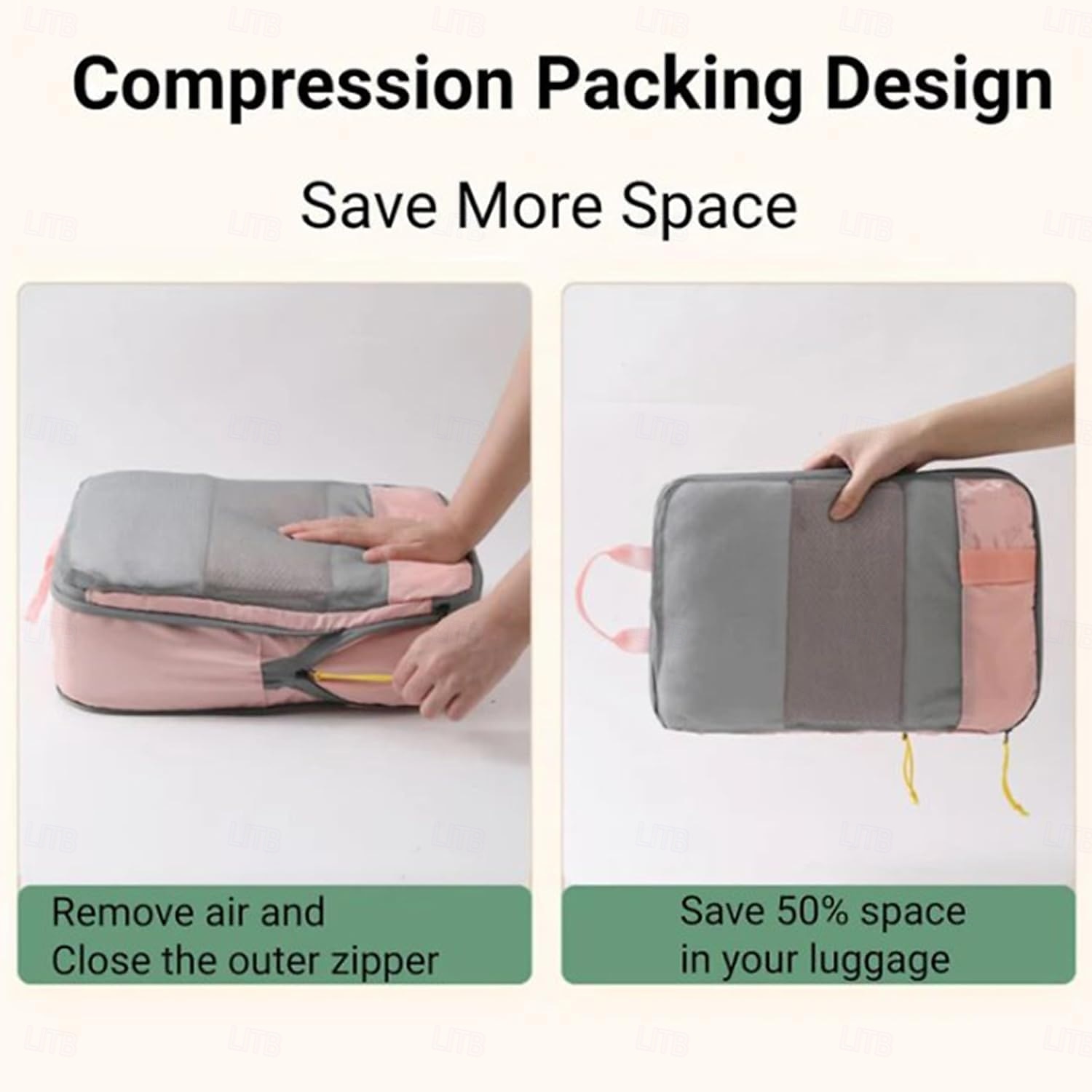 Compressed Packing Cubes Travel Storage Set, 3/6 Set Compression Packing Cubes for Travel, Mesh Visual Clothes Luggage Organizer Portable Lightweight Suitcase Bag 2025 - $24.99 –P4