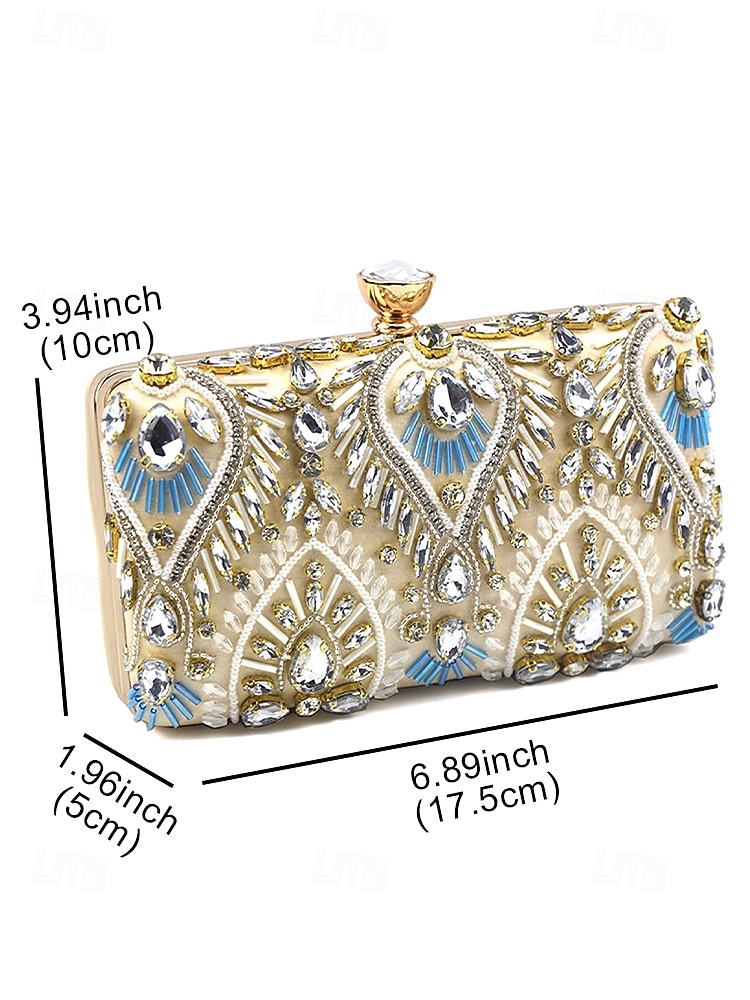 Dames Koppeling Avondtasje Polstasje Schoudertassen Zijde Feest Bruiloft Strass Kralen Pailletten Multi-dragen Effen Kleur Zwart Blauw Goud 2026 - $32.99 –P10