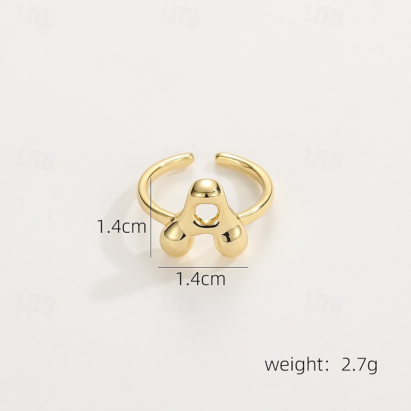 anello con lettera personalizzata, regalo per la mamma, anello con alfabeto regolabile placcato oro 18k, finitura liscia, anello iniziale a fascia aperta, gioielli eleganti per le donne del 2025 a $4.99 –P7