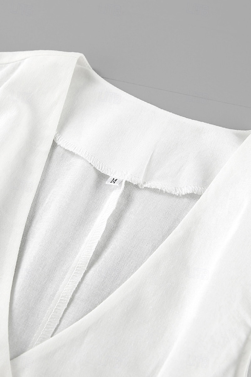 Femmes Mode Streetwear Ensembles inspirés du lin Ensembles deux pièces Chemisier Sans manches Col en V Couleur Unie Dubbele Rij Knopen Sortir Décontracté Quotidien Blanche Bleu Orange Été Coupe de 2025 ? $31.99 –P3