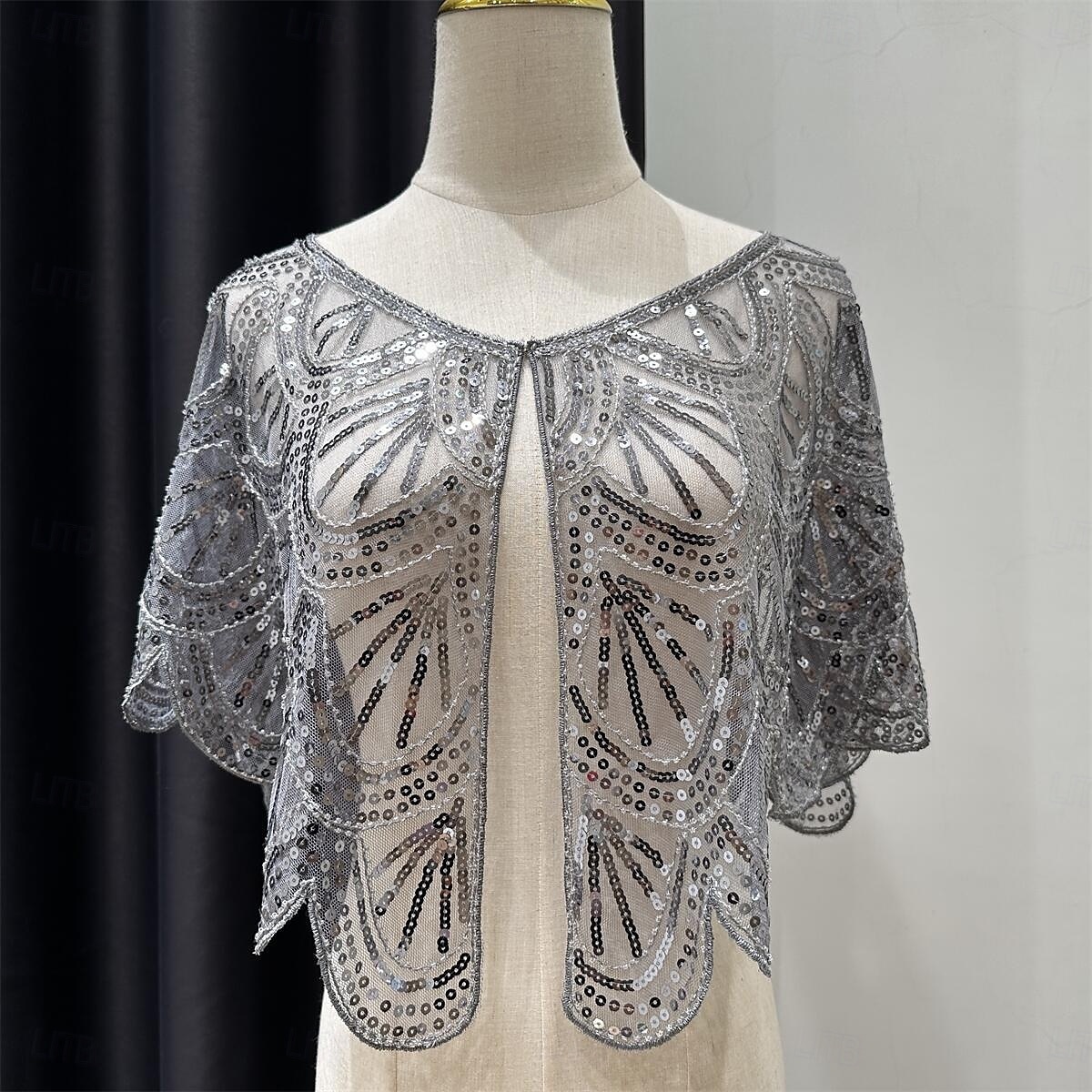 Retro Řvoucí 20s 20. léta 20. století šátek Wrap Přehozy přes ramena Velký Gatsby Buben dívka Flitry Maškarní kostým Dámské Svatební Večerní oslava Plesová maškaráda Dospělé Šátek 2025 - $15.49 –P10
