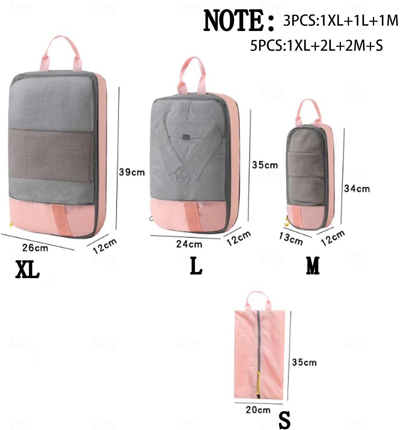 Compressed Packing Cubes Travel Storage Set, 3/6 Set Compression Packing Cubes for Travel, Mesh Visual Clothes Luggage Organizer Portable Lightweight Suitcase Bag 2025 - $24.99 –P1