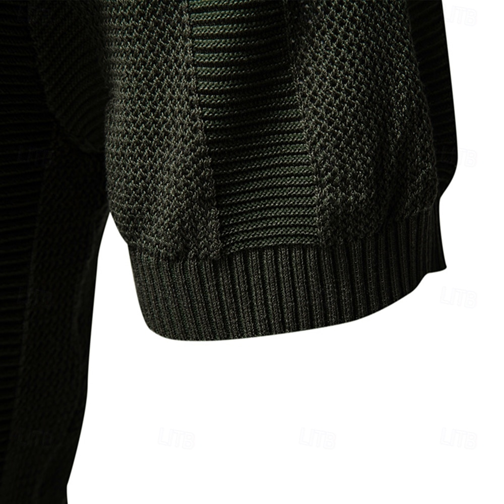 Herren Polo Strick-Polopullover Formell Arbeit Möwenhalsband Kurzarm Einfarbig Stripe-Trim Streifen Sommer Frühling Marineblau Khaki Armeegrün Polo 2025 - €29.99 –P9