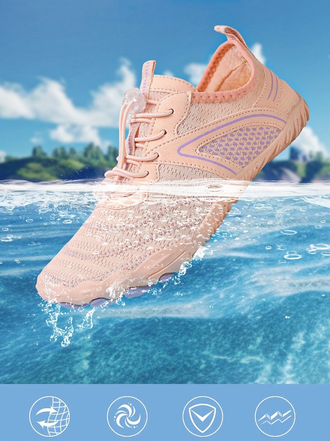 Women's Barefoot Water Shoes – Quick-Dry, Breathable Mesh Wide Fit Sneakers with Non-Slip Sole for Beach, Swimming, Surfing & Outdoor Water Sports 2026 - $29.99 –P3