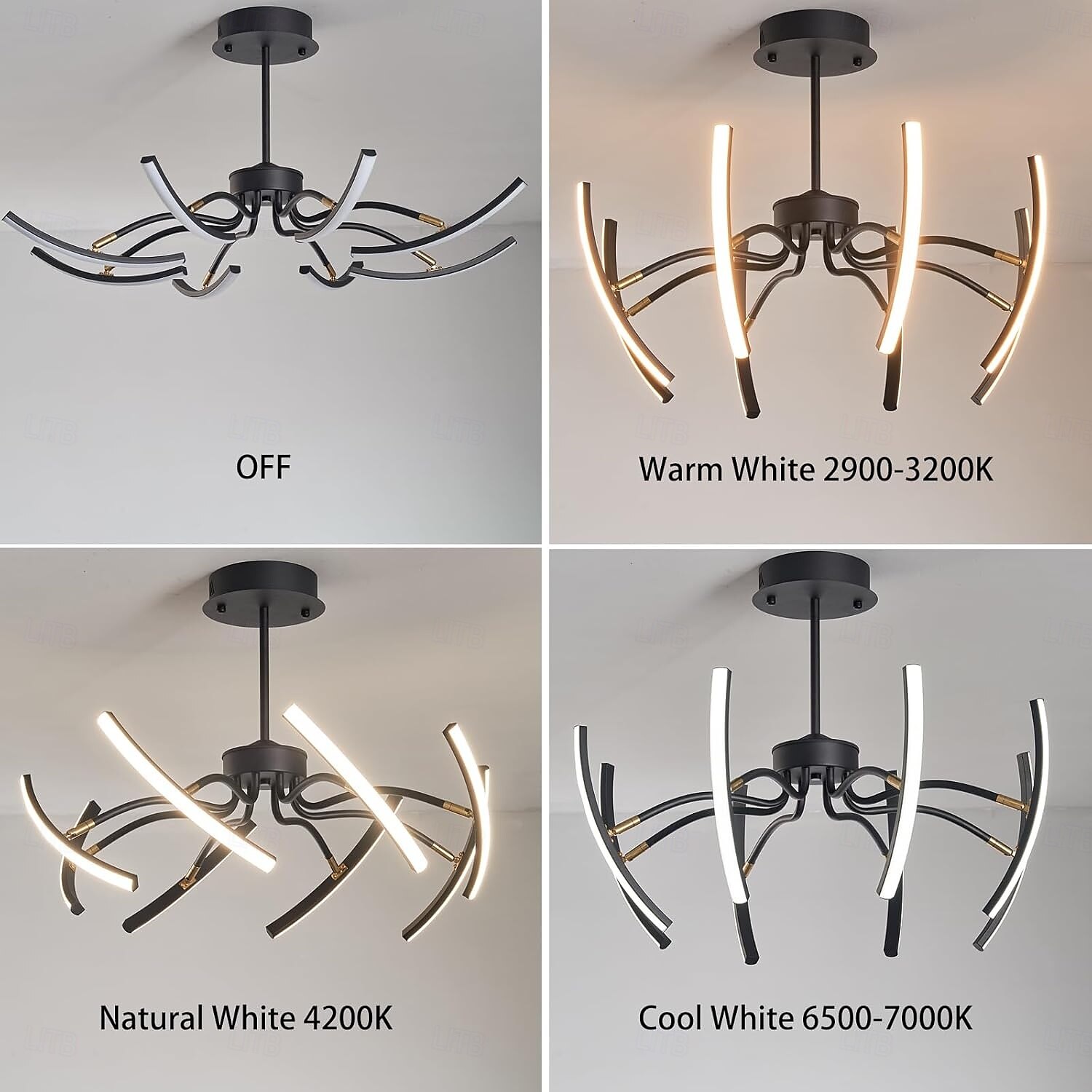 2025年 モダンな LED ペンダント ライト DIY デザイン 調節可能なライト 3000k-6500k、Retome Controll 付き ブラック サスペンション調節可能なペンダント ライト、ダイニング ルーム、リビング ルーム、寝室、キッチン、書斎に最適 コレクション – $373.64 –P5