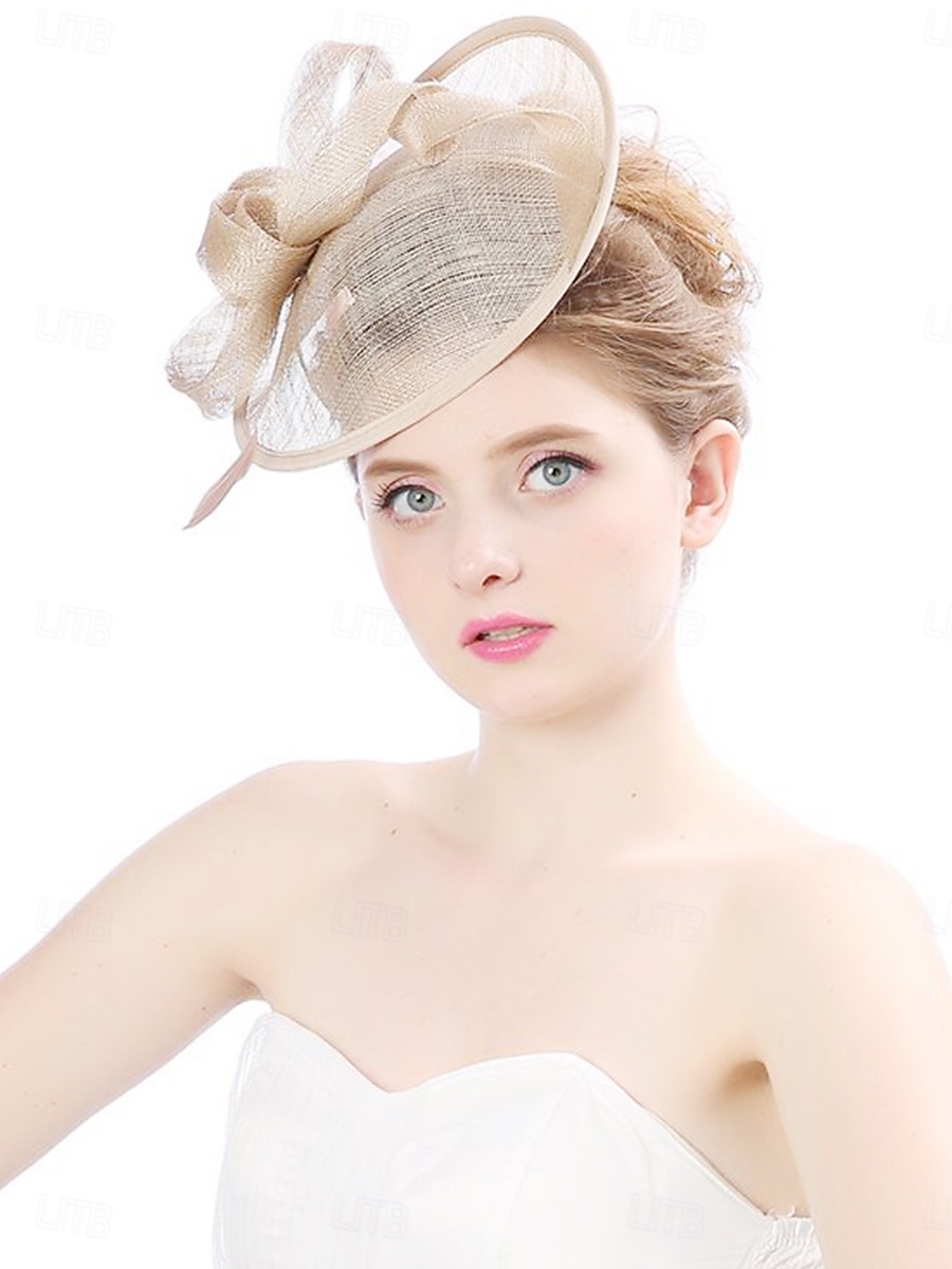 Coiffure Polyester Imitation Lin Chapeau Fedora Mariage Élégant ancien Avec Plume Casque Couvre-chef de 2025 ? $24.99 –P2