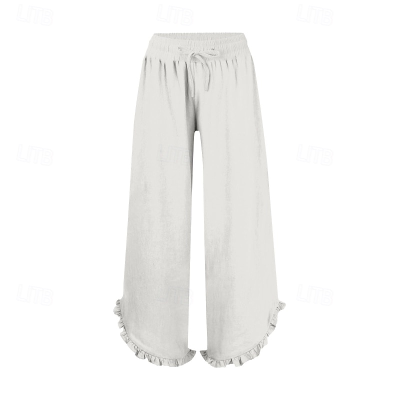 Mujer Pantalones cortos de lino y algodón Pantalones inspirados en el lino Pantalones de lino y algodón Ropa de calle Casual Longitud total Cintura Media Plano Asimétrico Diseño de cordón elástico 2025 - $23.99 –P3