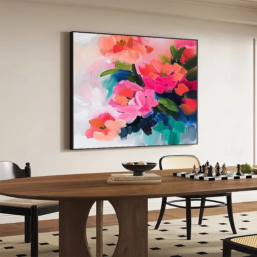 peinture de fleurs sauvages peinte à la main texture 3D peinture de fleurs en fleurs toile extra large taille flore peinture à l'huile art mural peinture botanique art mural décor art rose paysage de 2025 ? $116.99 –P6
