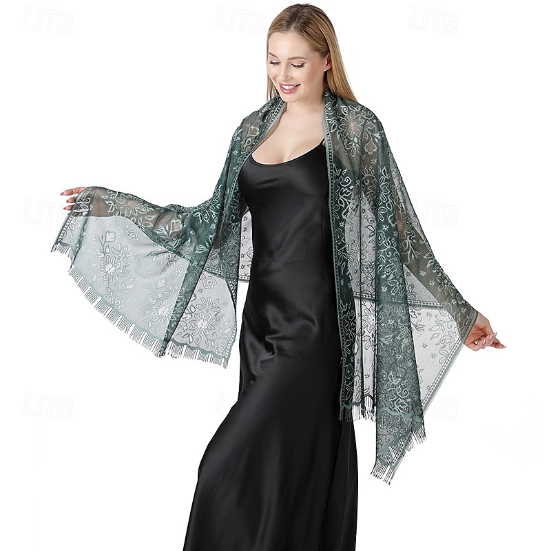 Retró Ordító 20-as évek 1920-as évek sál Wrap Kendők A nagy Gatsby Flapper lány Rojt Tömör szín Női Farsang Esküvő Estély Álarcos mulatság Felnőttek Kendő 2025 - $10.99 –P5