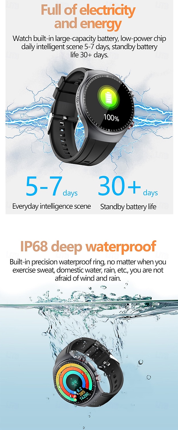 iMosi ET488 Smart Watch 1.43 inch Smartwatch Fitness Running Watch Bluetooth ECG+PPG Temperature Monitoring Pedometer Compatible with Android iOS Women Men Hands-Free Calls Waterproof Media Control 2025 - $98.99 –P17
