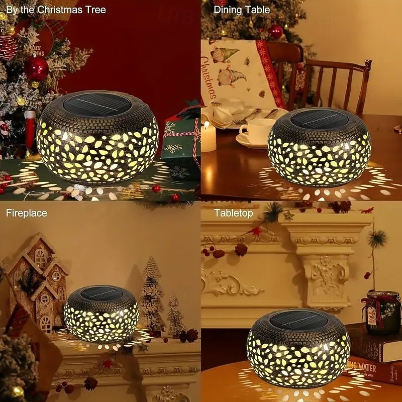 1/2 st. zonne-led tuinlamp lantaarn waterdicht buiten decoratie holle retro metalen zonnelamp moederdag cadeau voor tuin tuin veranda gazon en binnen desktop decoratie 2026 - $23.99 –P16