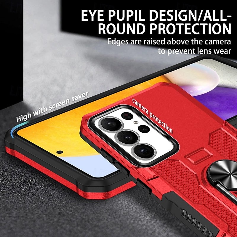Phone Case For Samsung Galaxy S24 S23 S22 S21 Ultra Plus A55 A35 A25 A15 5G A34 A54 A73 A53 A33 A23 A13 A72 A52 A32 A22 A12 Back Cover Ring Holder Magnetic Shockproof Retro PC 2025 - $17.99 –P5