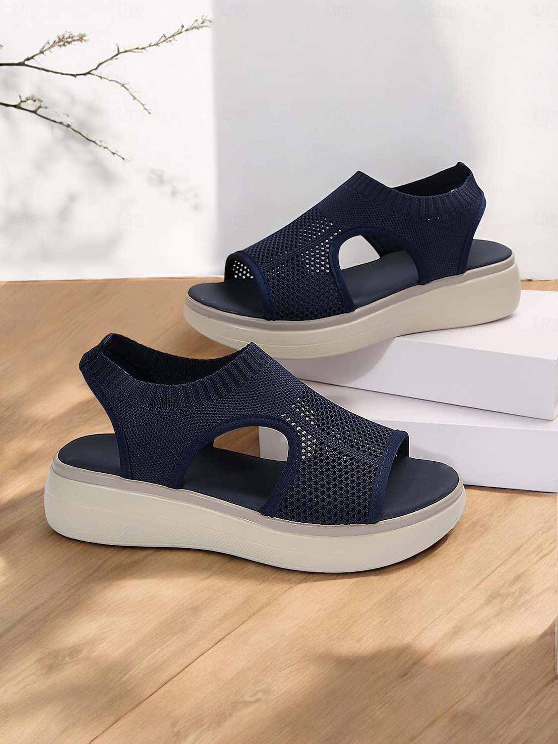 Women's Breathable Knit Slip-On Platform Sandals – Casual Open-Toe Comfort Footwear for Summer walking, Casual Outings and Travel 2025 - $19.99 –P6