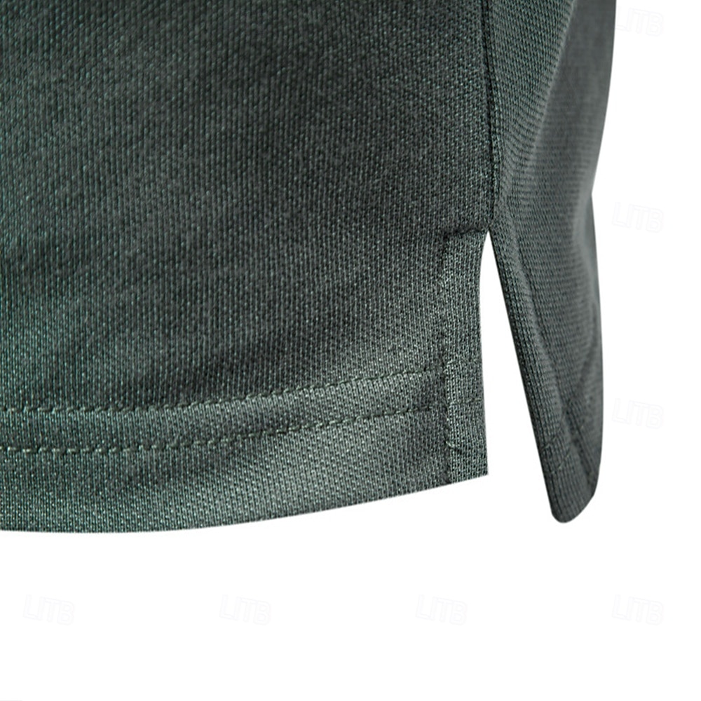 Homens Pólo Polo de malha Formal Trabalho Aberto para a Lateral Manga Curta Floral Botões Estampado Primavera Azul denim Branco Azul Marinha Verde cáqui Azul Claro Pólo de 2026 por $25.99 –P34