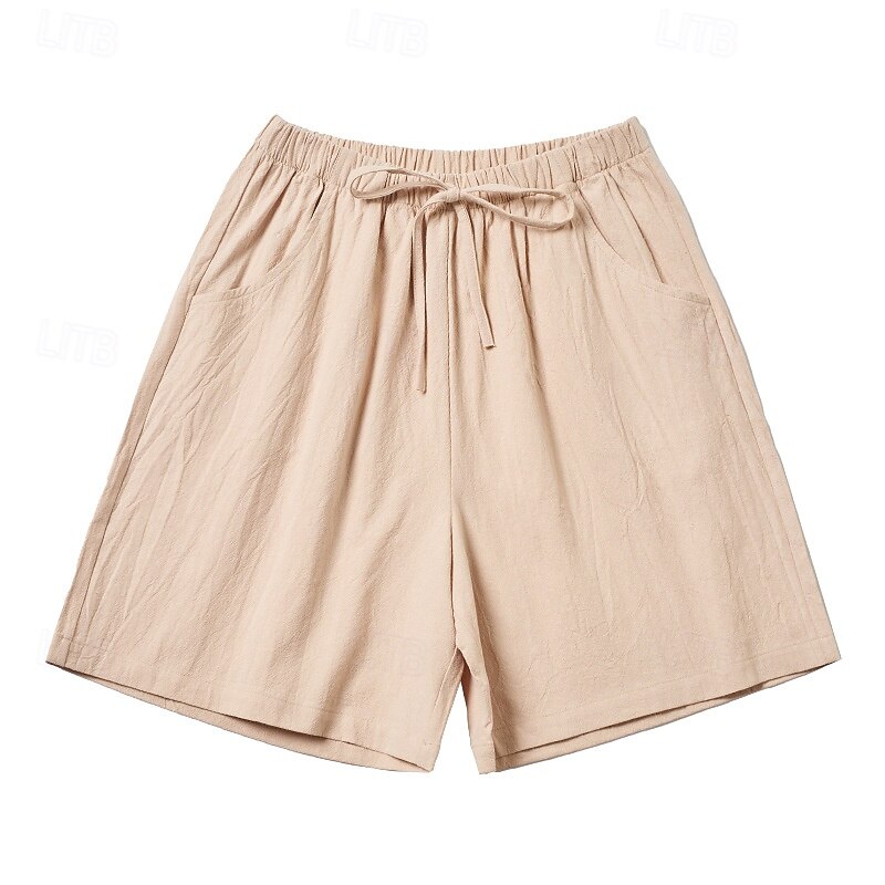 Per donna Finto cotone e lino Shorts Pantaloni Eleganti Pantaloncini Estivi Moda Corto Naturale Semplice Tasca Design con Coulisse Elastica All'aperto Confortevole All'aperto Vacanza Rosso Verde del 2026 a $11.49 –P8