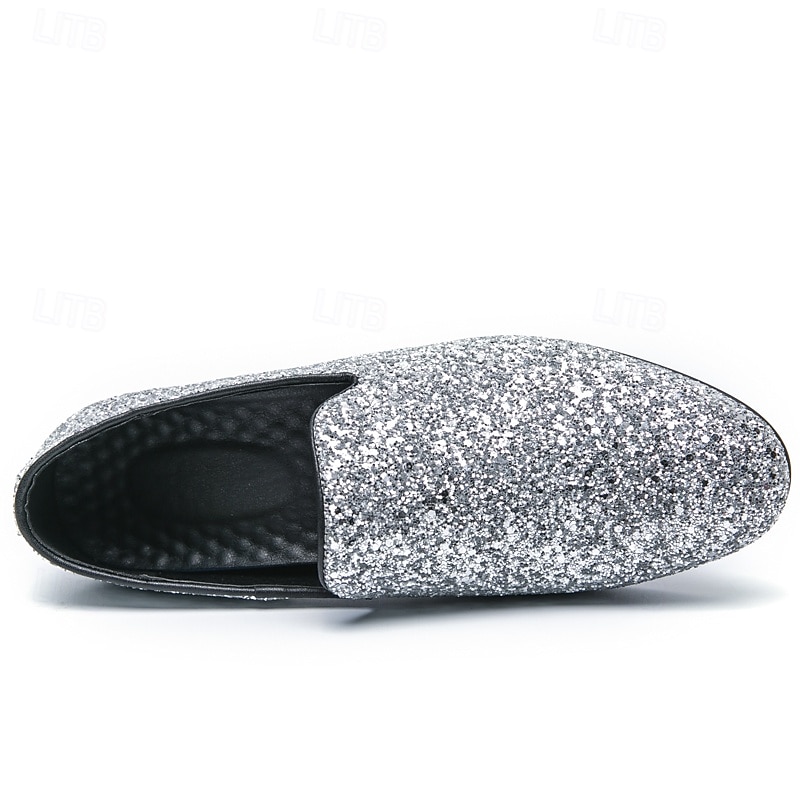 pánské plesové boty - zlaté třpytivé slip-on mokasíny pro okouzlující večerní nošení 2025 - $34.99 –P5