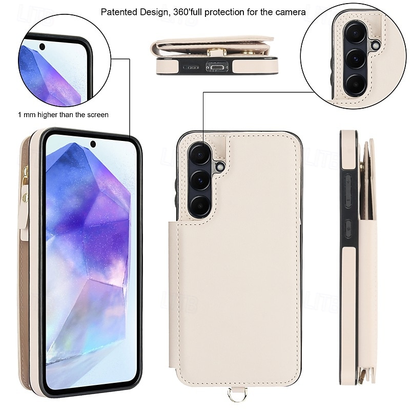 телефон Кейс для Назначение SSamsung Galaxy S24 Ultra Plus S24 ФЭ S23 S22 S21 S20 Ultra Plus FE S25 S25 Плюс S25 Ультра Кейс на заднюю панель со стендом Молния с ремешком Ретро ТПУ Кожа PU 2025 - $29.99 –P3