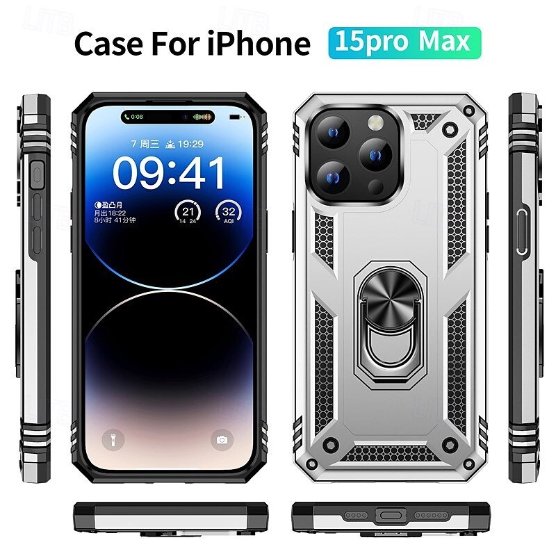Чехол для iPhone 16 Pro Max Plus iPhone 15 Pro Max Plus iPhone 14 13 12 11 Pro Max Plus задняя крышка с кольцевым креплением магнитный ударопрочный ретро TPU PC 2025 - $17.99 –P8