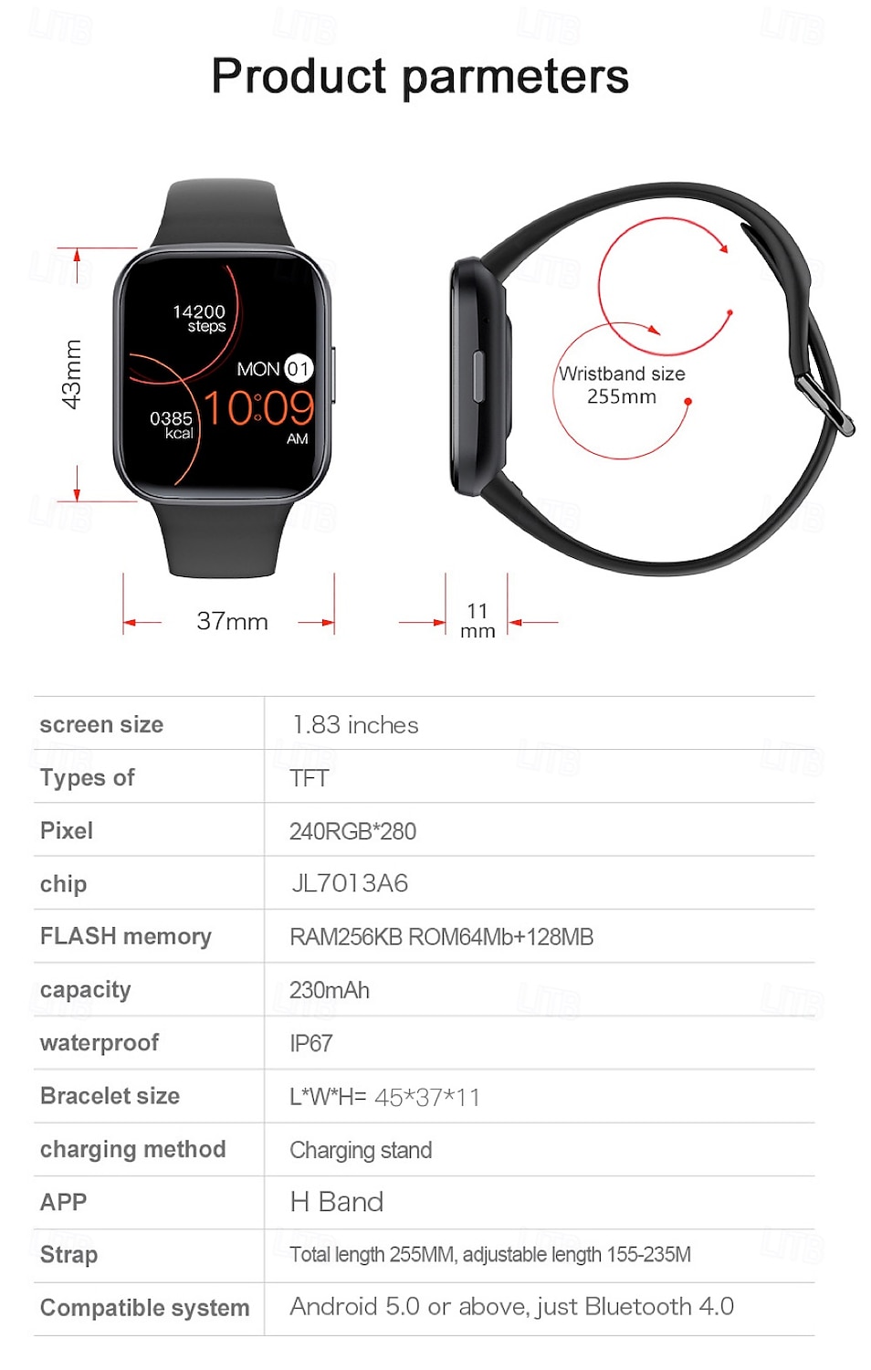 696 Y83 ساعة ذكية 1.83 بوصة سمارت ووتش بلوتوث ECG + PPG عداد الخطى تذكرة بالاتصال متوافق مع Android iOS نسائي رجالي مكالمات بدون يد تذكرة بالرسالة IP 67 علبة ساعة 37 ملم 2025 - $38.99 –P19