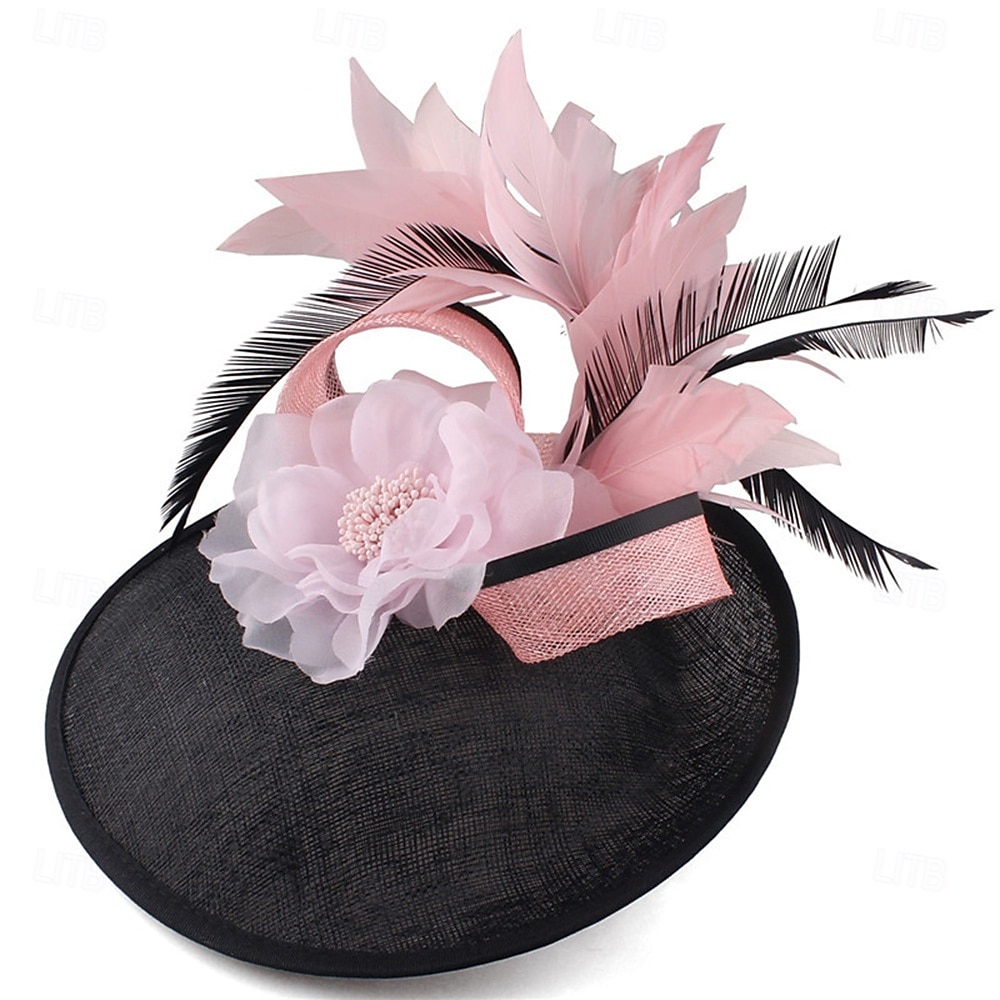 Kopfstück Federn Sinamay Hochzeit Abendgesellschaft Elegant Hochzeit Mit Feder Kopfschmuck Kopfbedeckung 2025 - $30.99 –P5