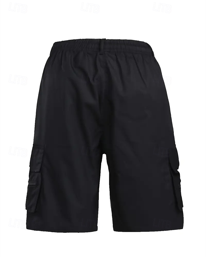 Men's Cargo Shorts Shorts Summer Shorts Drawstring Elastic Waist Multi Pocket USA Flag Comfort Wearable Knee Length Outdoor Sport Daily Fashion Casual Black Navy Blue 2025 - $18.99 –P9