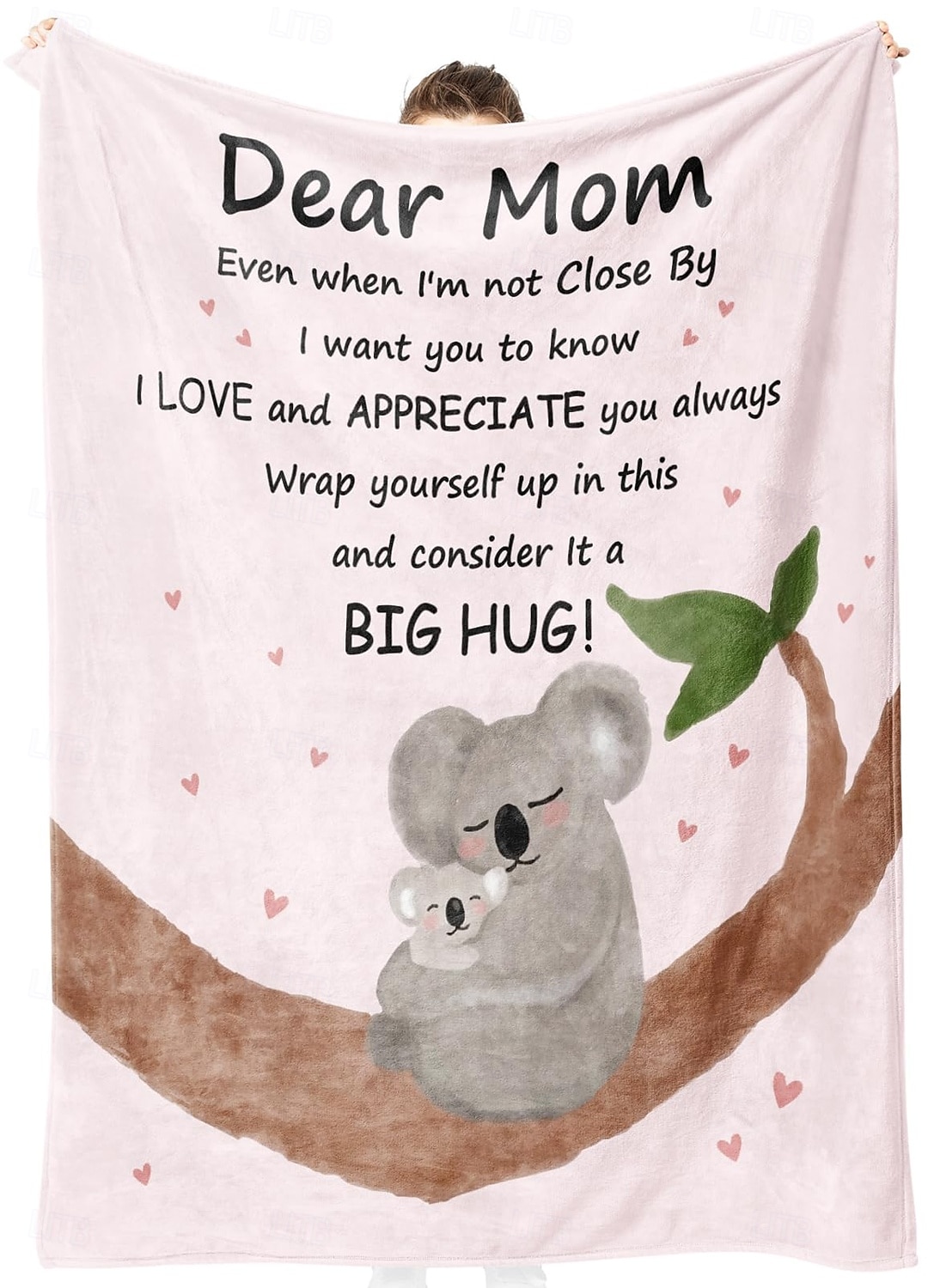 couverture fête des mères, une lettre à maman, cadeau fête des mères, couverture douce et confortable, cadeau parfait pour maman, motif floral ou cœur, chaud et confortable de 2025 ? $19.99 –P11