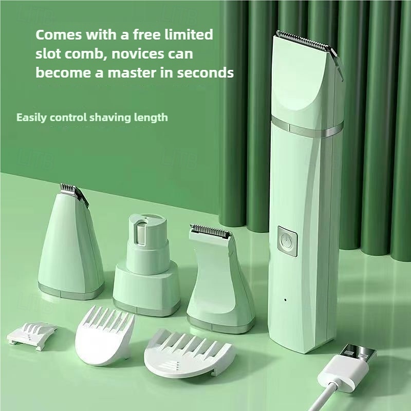 4 in 1 hiljainen lemmikkieläinten hoitosarja ladattava koira  & kissan karvanleikkuukoneet hiljaisella tassunleikkurilla ja johdottomalla kynsien hiomakoneella - usb-käyttöinen 2025 - $20.99 –P5