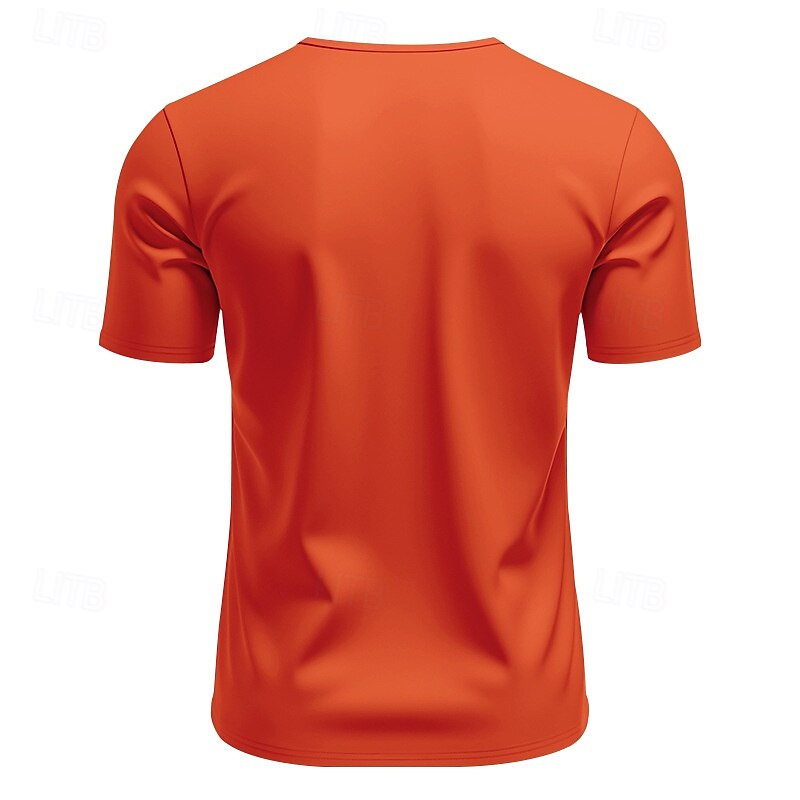 Herren T Shirt T-Shirt Kurzarmshirt Kurzarm V Ausschnitt Sommer Einfach Mode Designer Basic Klassisch Urlaub Straße Ausgehen Schwarz Weiß Orange Top T-Shirt für Herren 2025 - $20.99 –P10