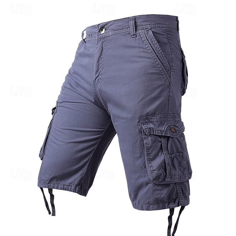 Herr Cargo-shorts Shorts Sommarshorts Flera fickor Slät Komfort Bärbar Knelängd Utomhus Sport Dagligen Mode Ledigt Svart Blå 2025 - $26.99 –P5
