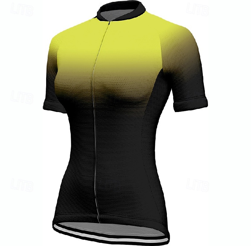 Women's Cycling Jersey Short Sleeve Bike Tee Tshirt Jersey with 3 Rear Pockets Mountain Bike MTB Breathable Quick Dry Anatomic Design Wicking Yellow Pink Red Gradient Sports Clothing Apparel 2025 - $23.99 –P10