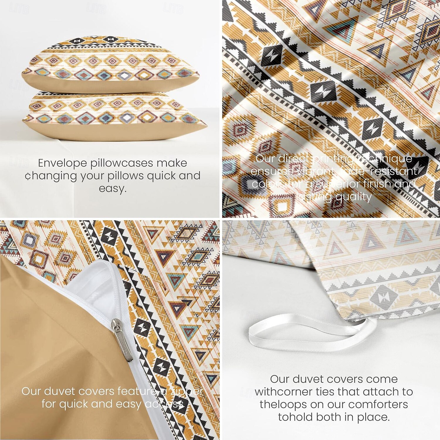 Housse de couette mandala ethnique taille double ensemble de literie en coton ensembles de lit housse de couette douce légère avec 2 taies d'oreiller pour l'été le printemps de 2025 ? $60.99 –P3