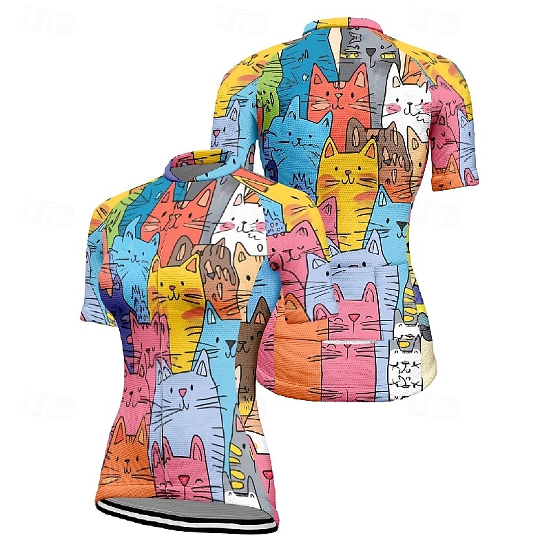 Mulheres Camisa para Ciclismo Gato Manga Curta Moto Camiseta Camisa / Roupas Para Esporte com 3 bolsos traseiros Ciclismo de Montanha Secagem Rápida Design Anatômico Capilaridade Respirável Esportes de 2026 por $30.99 –P10