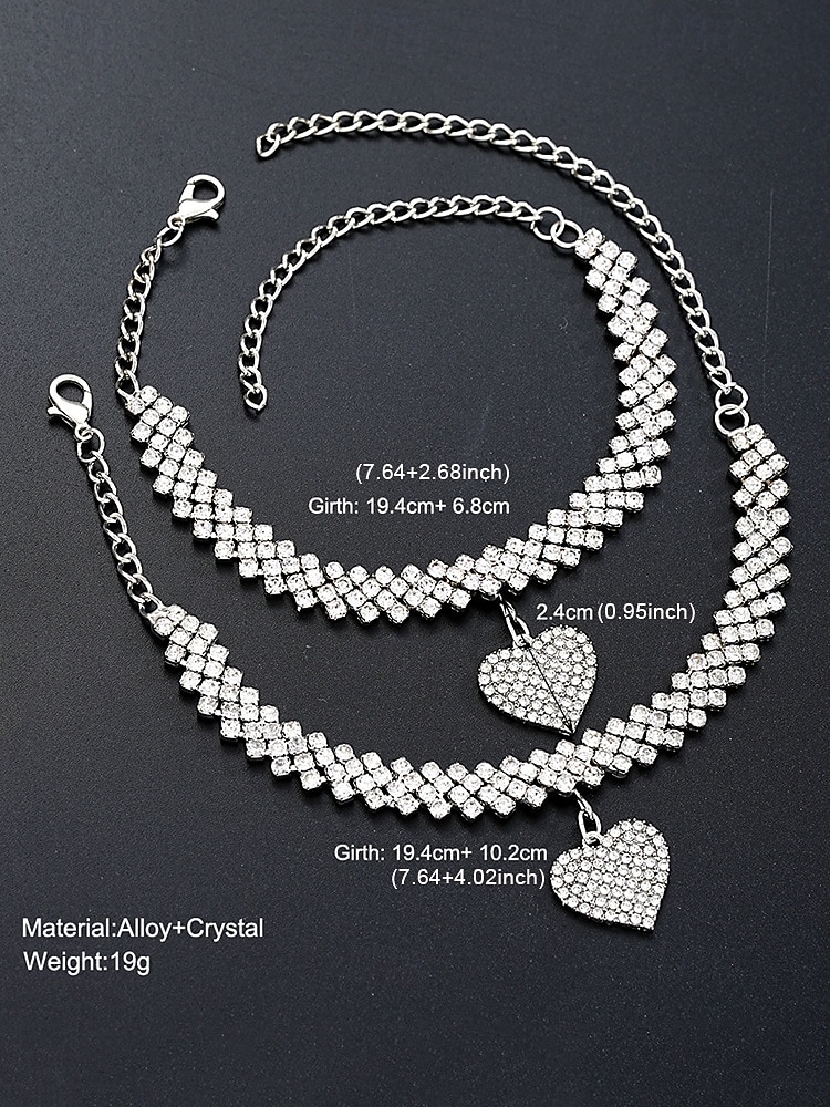 женский браслет и браслет со стразами в форме сердца – блестящие украшения для свадеб, вечеринок и особых случаев 2026 - $11.99 –P4