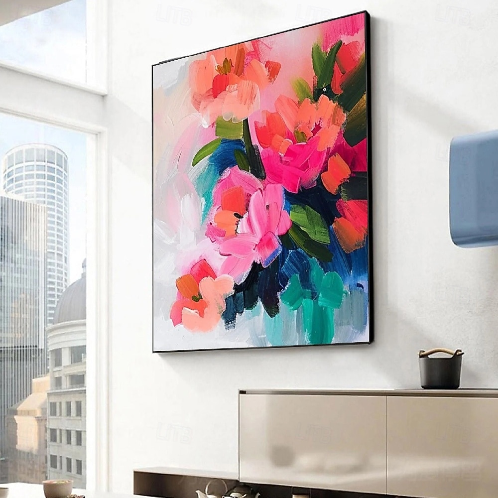 peinture de fleurs sauvages peinte à la main texture 3D peinture de fleurs en fleurs toile extra large taille flore peinture à l'huile art mural peinture botanique art mural décor art rose paysage de 2025 ? $116.99 –P5