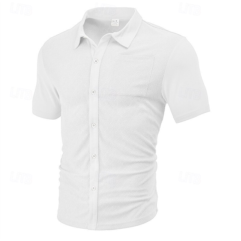 Per uomo Camicia Camicia Estiva Camicia casual Camicia da Spiaggia Camicia con Bottoni Nero Bianco Borgogna Blu marino Kaki Manica Corta Semplice Colletto a Camicia Vacanza Camicia hawaiana Tasca del 2025 a $26.99 –P4