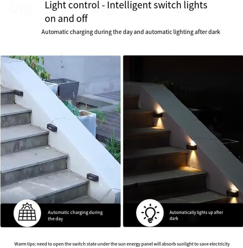LED Solar Outdoor Wall Lights Step Lights Waterproof Up and Down Security Wall Lamps Energy Saving Step Lights LED Lighting for Garden Step Stair Yard Pathway Backyard Decoration Solar Fence Lights (Warm/White) 2026 - $10.99 –P5
