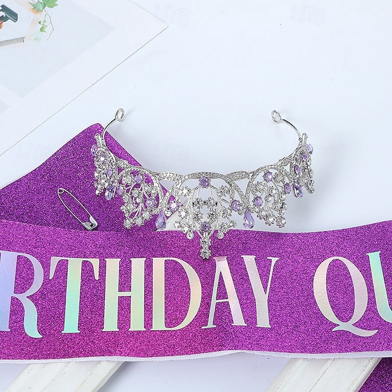 Birthday Party Crown and Sash 2-Piece Set - Multicolor 'Birthday Queen' Combination Pack 2025 - $11.99 –P1