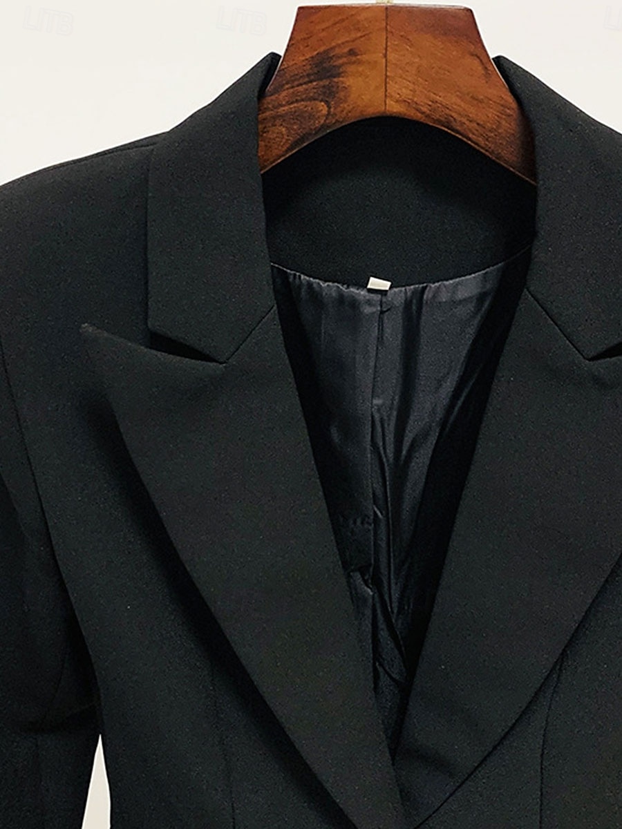 Pantalonpak Moeder van de Bruid Elegante Simpele Overhemdkraag Vloerlengte Katoenmix Lange Mouw met Effen Kleur 2025 - $139.99 –P13