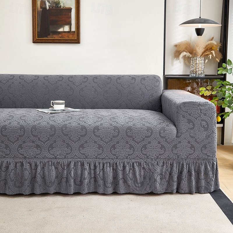 Elastic Jacquard Fabric Style of Skirt Sofa Cover Stretch Couch Cover Sectional L Shape Sofa Slipcover Corner Case for Living Room 1/2/3/4 Seat 2025 - $40.99 –P18
