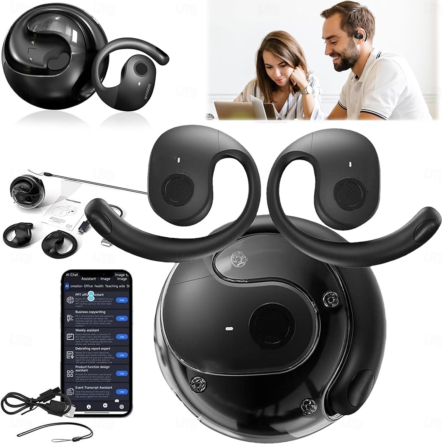 BY01 True Wireless Headphones TWS Earbuds Ear Hook Bluetooth 5.3 Stereo Surround sound ENC Environmental Noise Cancellation for Apple Samsung Huawei Xiaomi MI  Everyday Use Jogging Trekking Mobile 2025 - $26.99 –P2