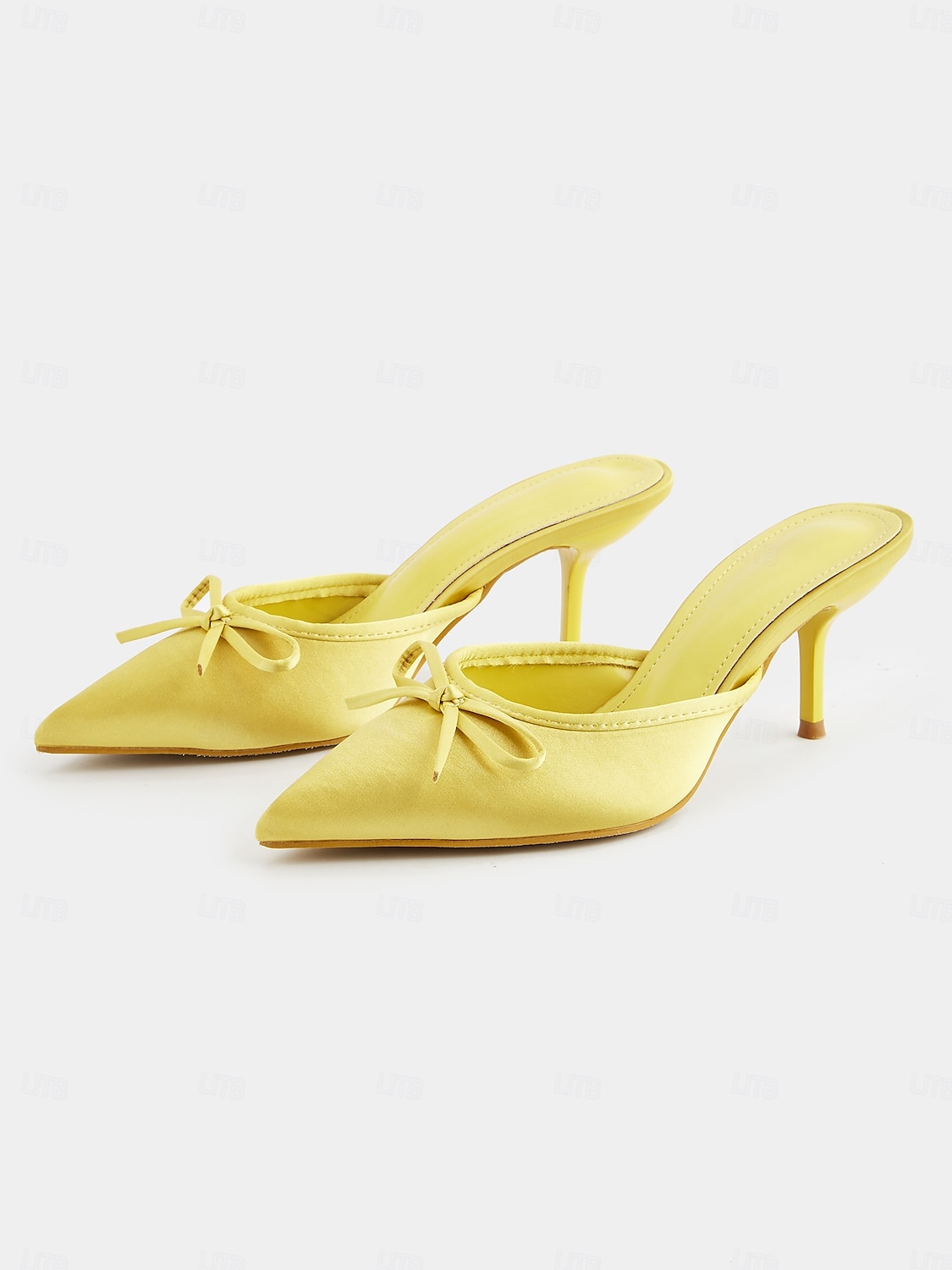 Escarpins à talons aiguilles en satin bordeaux pour femme – mules à bout pointu avec nœud pour des rendez-vous chics et des tenues quotidiennes de 2025 ? $34.99 –P3